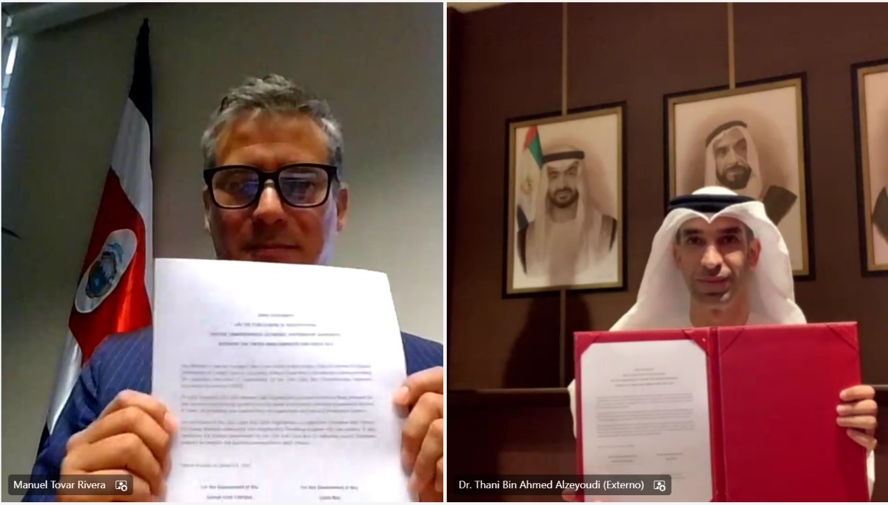 Costa Rica logran acuerdo de asociación económica con Emiratos Árabes Unidos