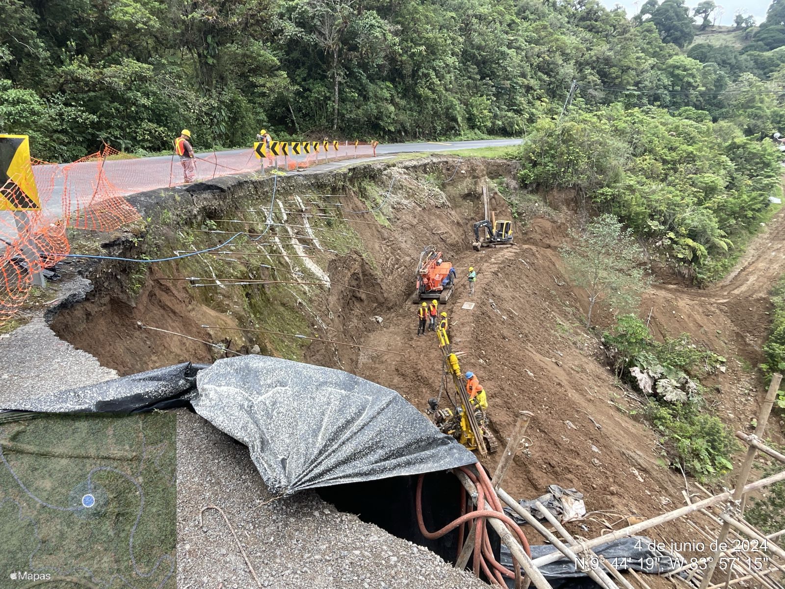 Lluvias afectan avance de muro anclado que se construye en Cerro de la Muerte  