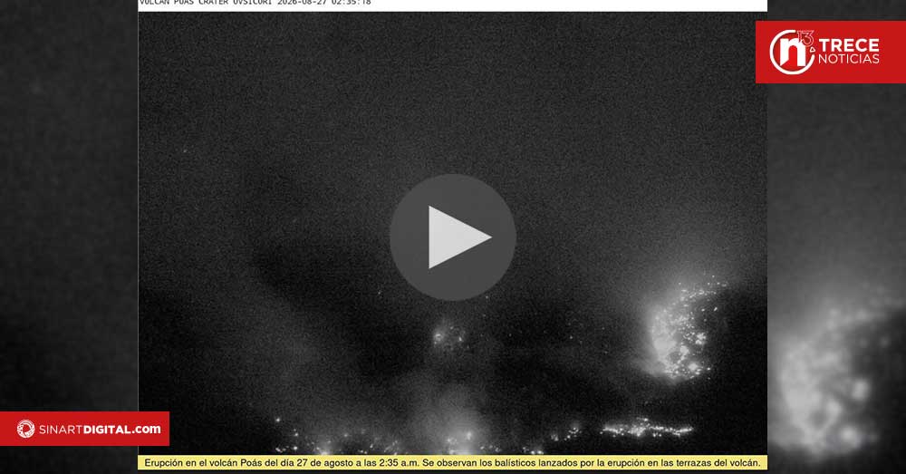 El volcán Poás registra una nueva erupción de alta energía