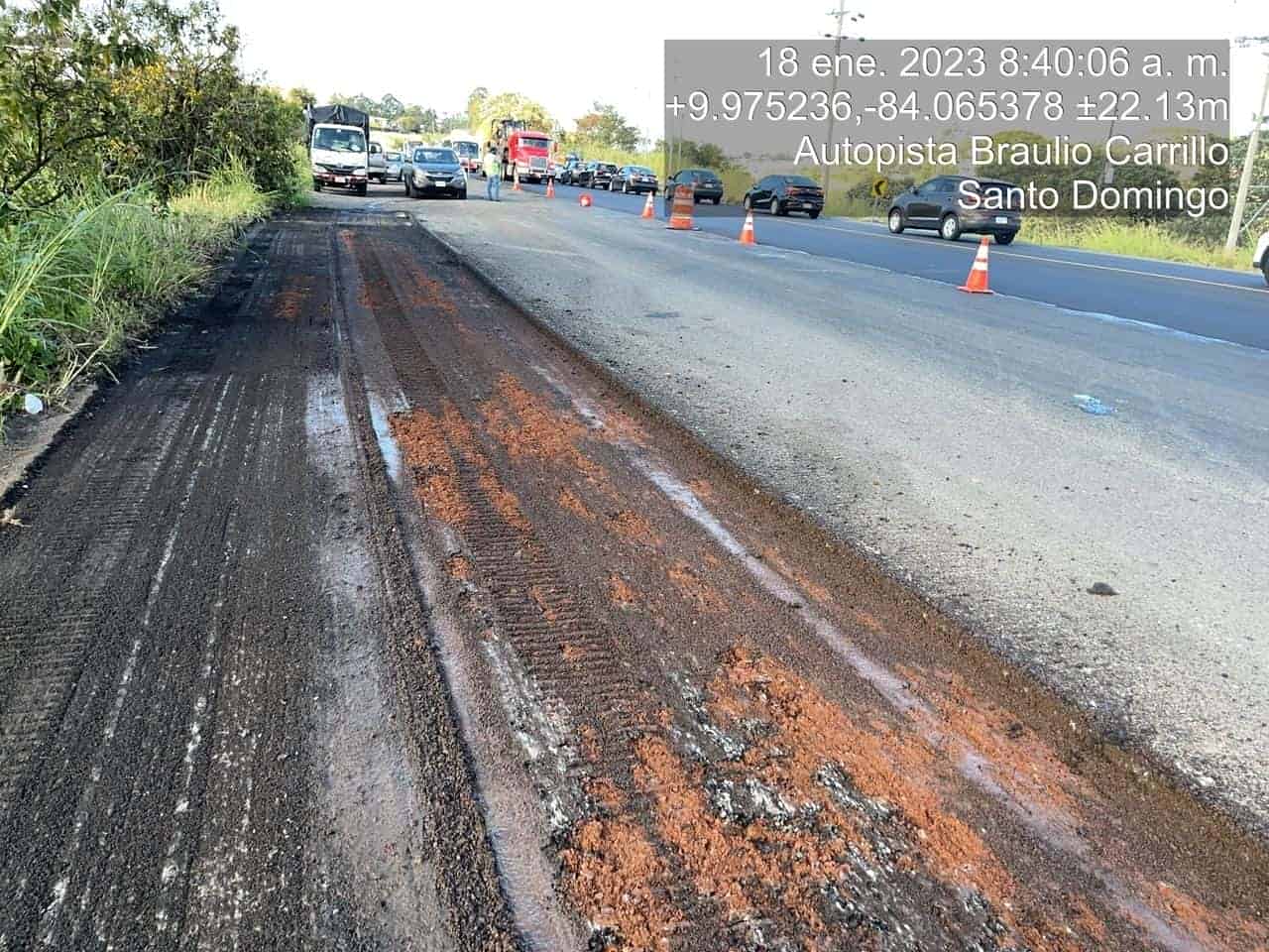 CONAVI retoma asfaltado y reparaciones de la ruta 32 por Santo Domingo de Heredia