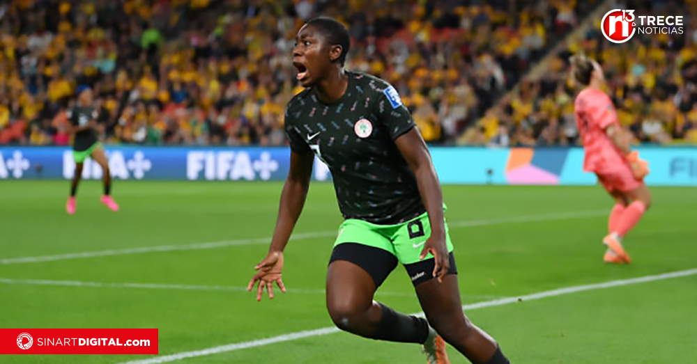  Asisant Oshoala la primera jugadora africana en anotar en tres mundiales