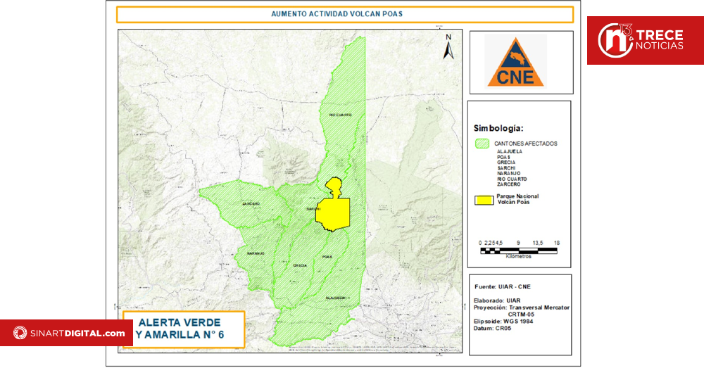 Actividad eruptiva del Poás se intensifica, CNE eleva alerta en el Parque Nacional