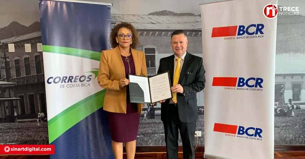 BCR y Correos de Costa Rica firman convenio para desarrollo de Pymes