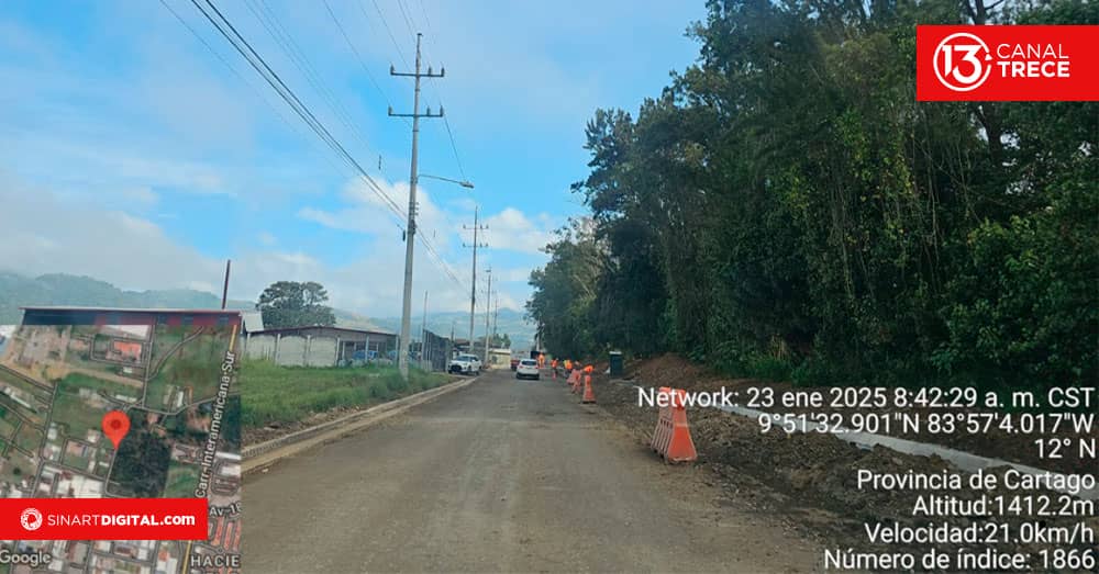 Cierre total en ruta Río Reventado-La Lima en Cartago por avance de obras 