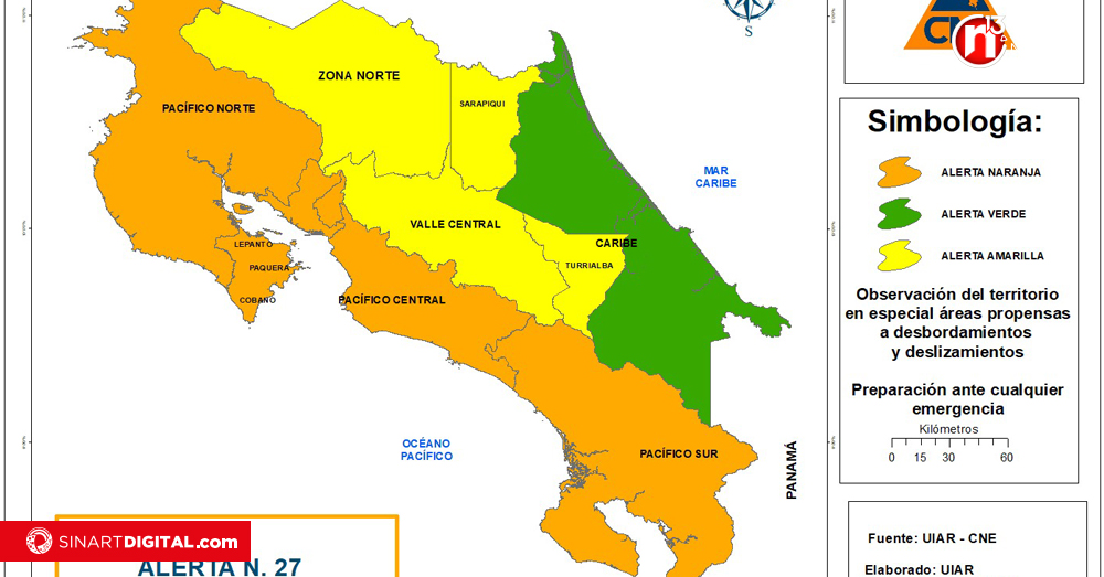 CNE eleva alertas por afectación de la Tormenta Tropical Pilar