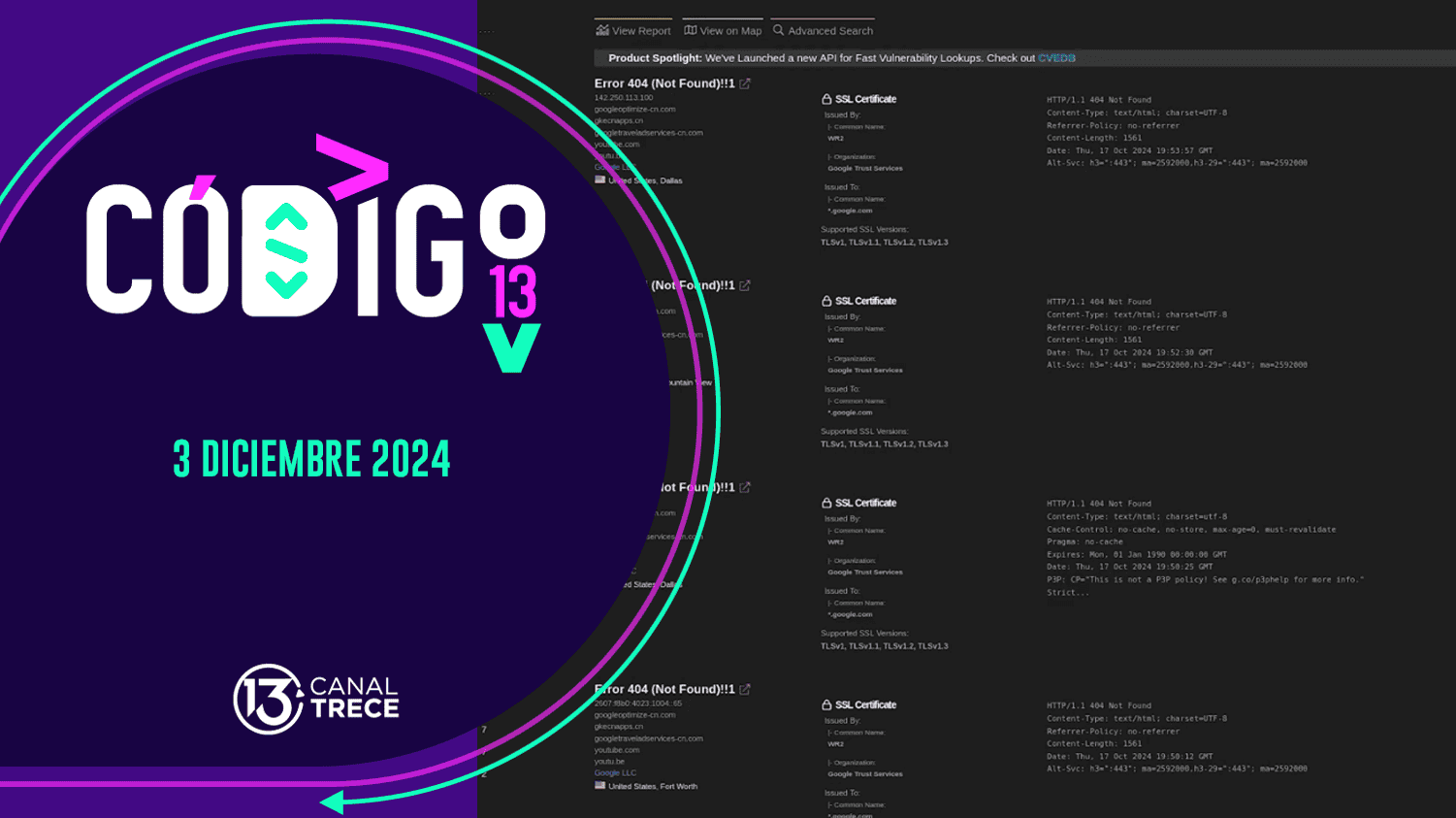 Código 13 | 3 Diciembre 2024