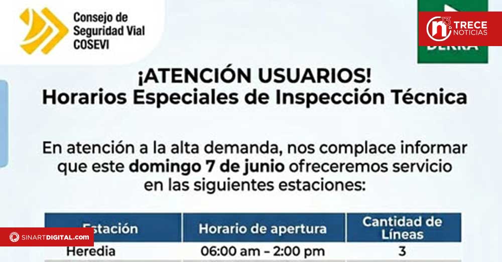 Dekra trabajará el próximo domingo.