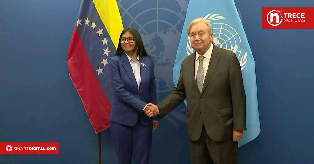 Secretario general de la ONU recibe a la presidenta de Venezuela