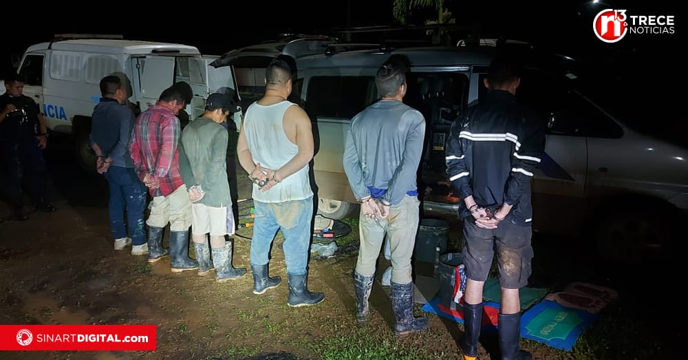 Fuerza Pública detiene a seis sospechosos de extracción ilegal de oro en Crucitas