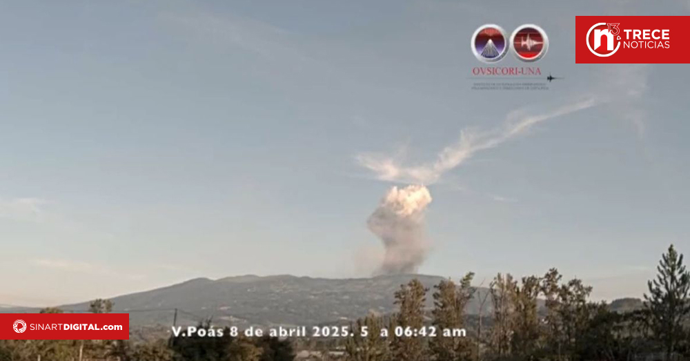 Dos erupciones del volcán Poás alcanzaron los 1.500 metros este martes