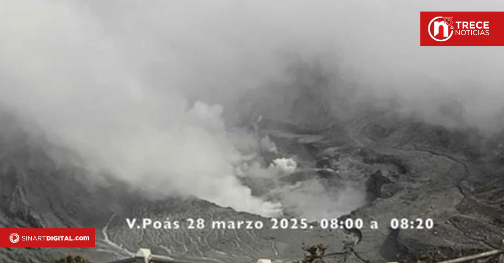 Volcán Poás mantiene actividad eruptiva