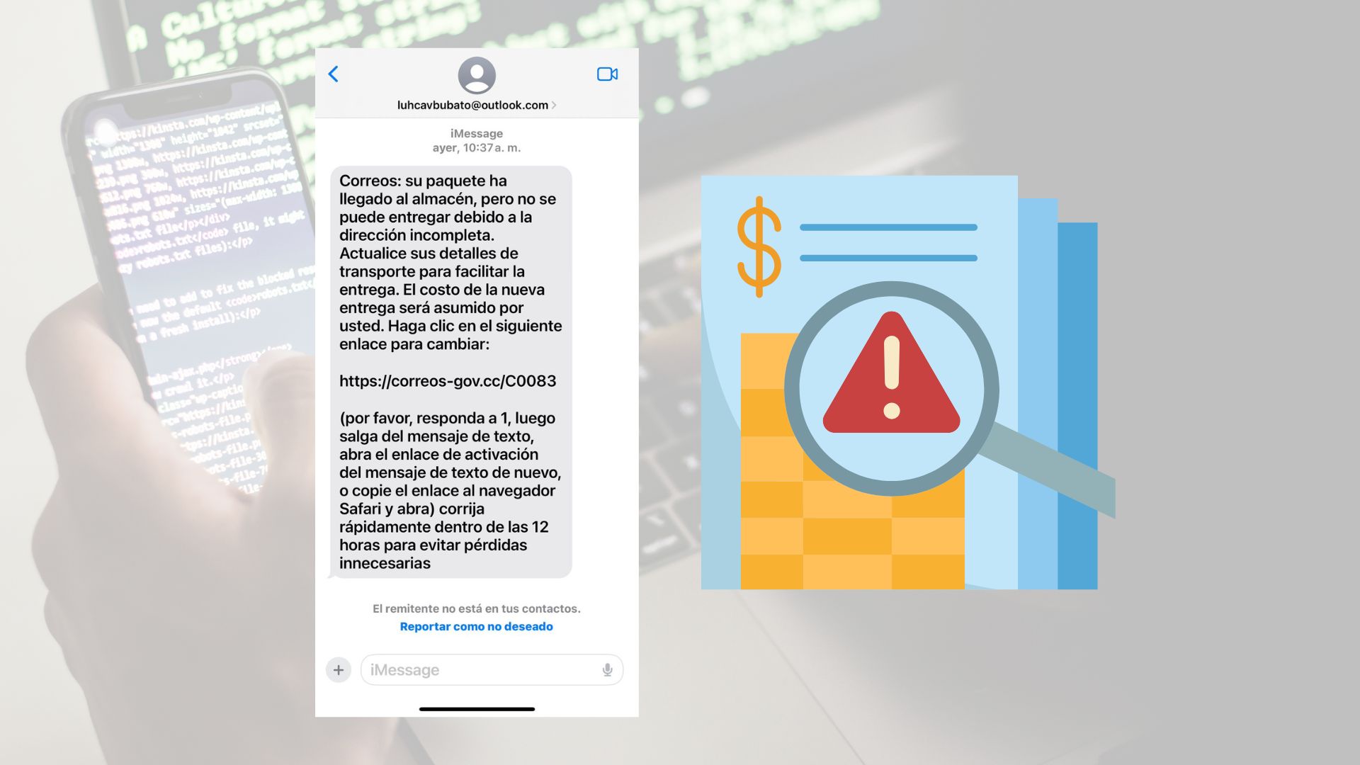Alerta de Correos CR sobre SMS Falsos