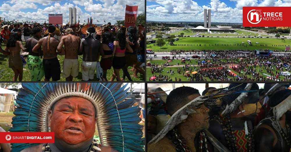 Indígenas reclaman mayor protección de sus tierras en marcha en Brasilia