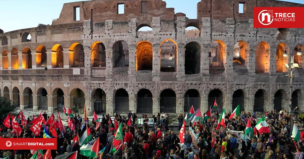 Centenares de miles de personas se manifiestan en toda Italia en apoyo a Gaza