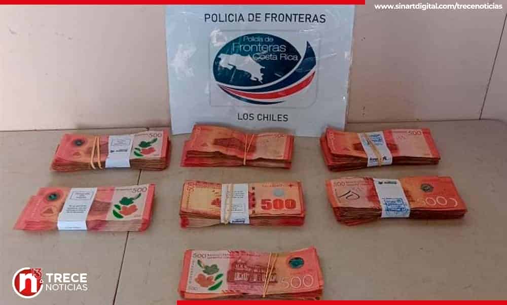 Policía decomisó ¢67 millones de dudoso origen a extranjeros que intentaron ingresar por frontera norte