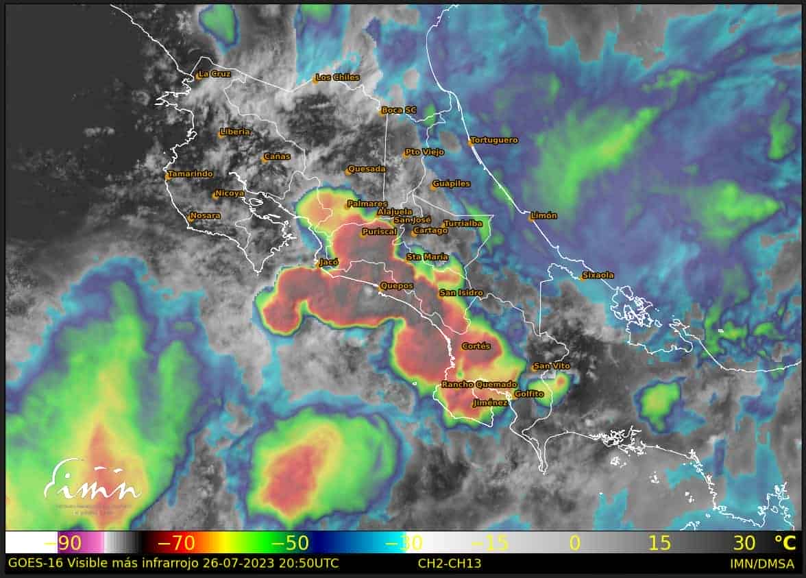 Aguas Zarcas continuará con lluvias moderadas
