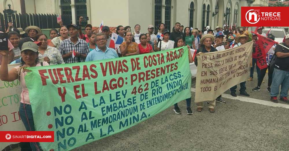 "No nos sacarán ni vivos ni muertos", campesinos protestan contra embalse en canal de Panamá