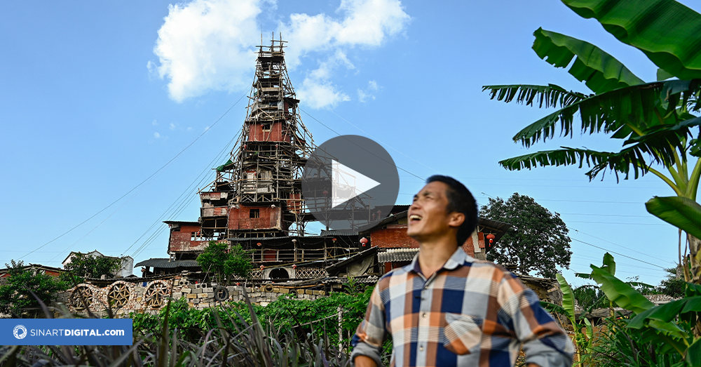 El hombre que construyó un edificio insólito para resistir un proyecto turístico en China