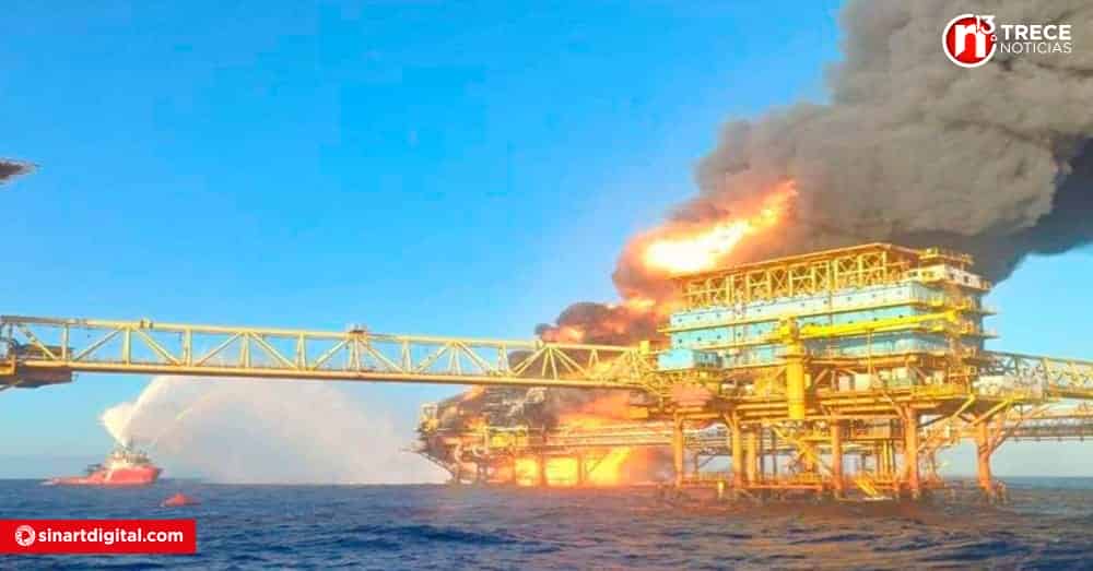 Seis heridos deja explosión en plataforma de gas en Golfo de México