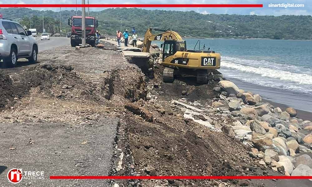 MOPT reparó daños provocados por fuerte oleaje en Caldera