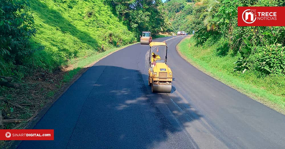 Asfaltado entre Dominical y Uvita ya luce un 50% de avance